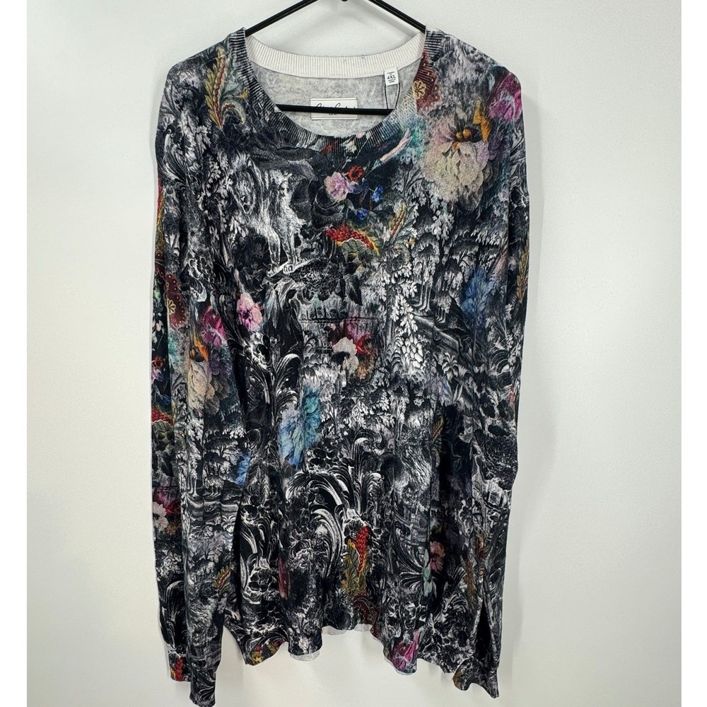 Robert Graham ROARING‎ FLORALS Lion Renaissance Lightweight Sweater Men's 4XL